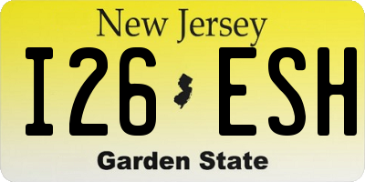 NJ license plate I26ESH