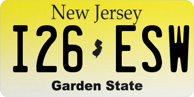 NJ license plate I26ESW