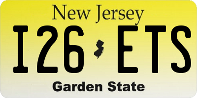 NJ license plate I26ETS