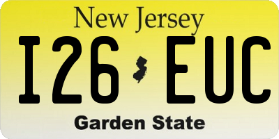 NJ license plate I26EUC