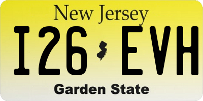 NJ license plate I26EVH