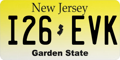 NJ license plate I26EVK