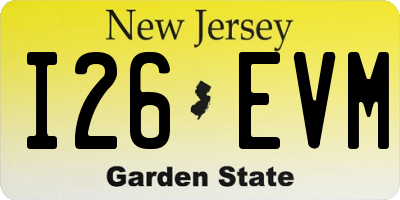 NJ license plate I26EVM