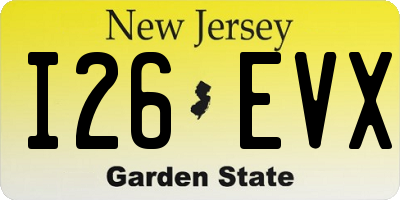 NJ license plate I26EVX
