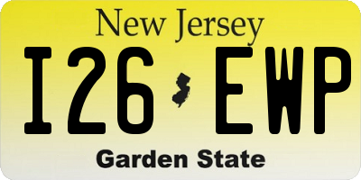 NJ license plate I26EWP