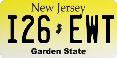 NJ license plate I26EWT