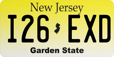 NJ license plate I26EXD