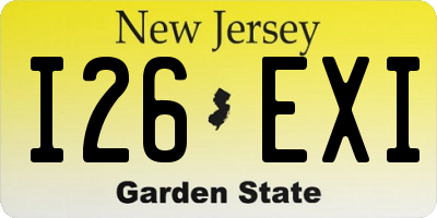 NJ license plate I26EXI