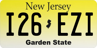 NJ license plate I26EZI