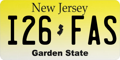 NJ license plate I26FAS