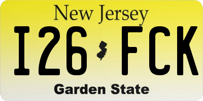 NJ license plate I26FCK