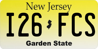 NJ license plate I26FCS