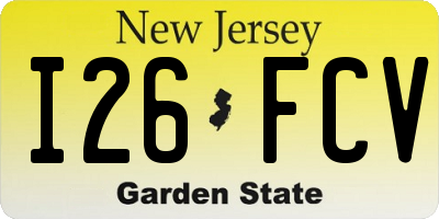 NJ license plate I26FCV
