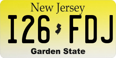 NJ license plate I26FDJ