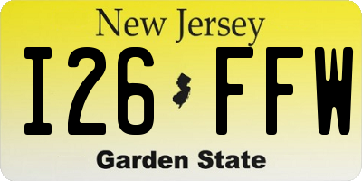 NJ license plate I26FFW
