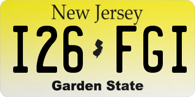 NJ license plate I26FGI