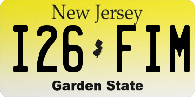 NJ license plate I26FIM
