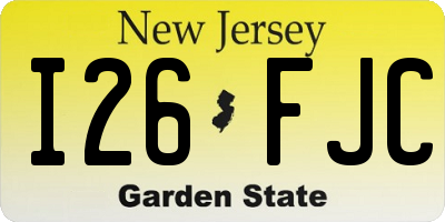 NJ license plate I26FJC