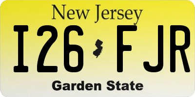 NJ license plate I26FJR