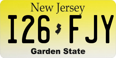 NJ license plate I26FJY