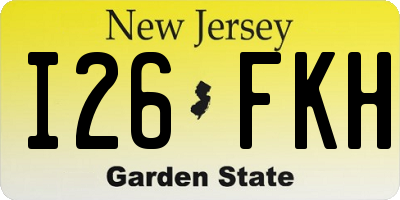 NJ license plate I26FKH