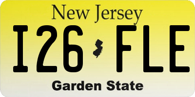 NJ license plate I26FLE