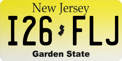 NJ license plate I26FLJ