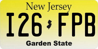 NJ license plate I26FPB