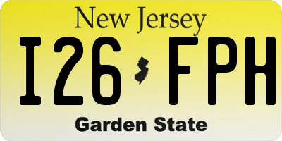 NJ license plate I26FPH