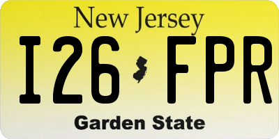 NJ license plate I26FPR