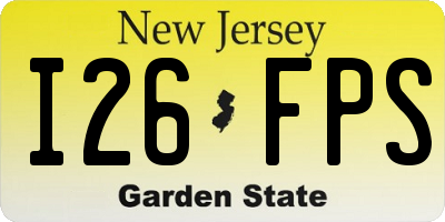 NJ license plate I26FPS