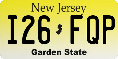 NJ license plate I26FQP