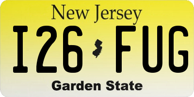 NJ license plate I26FUG