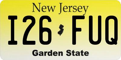 NJ license plate I26FUQ