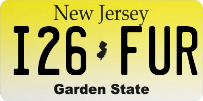 NJ license plate I26FUR