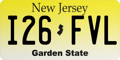 NJ license plate I26FVL