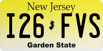 NJ license plate I26FVS