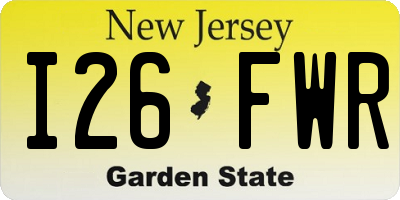 NJ license plate I26FWR