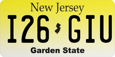 NJ license plate I26GIU