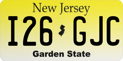 NJ license plate I26GJC