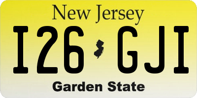NJ license plate I26GJI