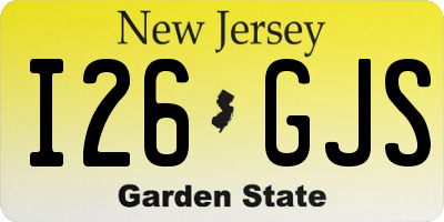 NJ license plate I26GJS