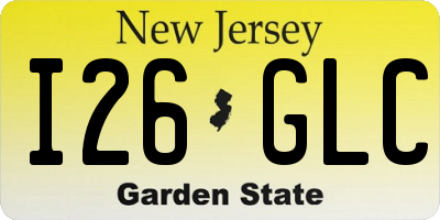NJ license plate I26GLC