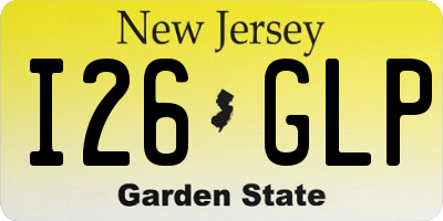 NJ license plate I26GLP