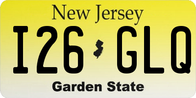 NJ license plate I26GLQ
