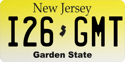 NJ license plate I26GMT