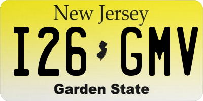 NJ license plate I26GMV