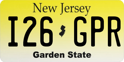 NJ license plate I26GPR