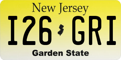 NJ license plate I26GRI