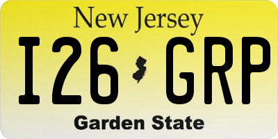 NJ license plate I26GRP